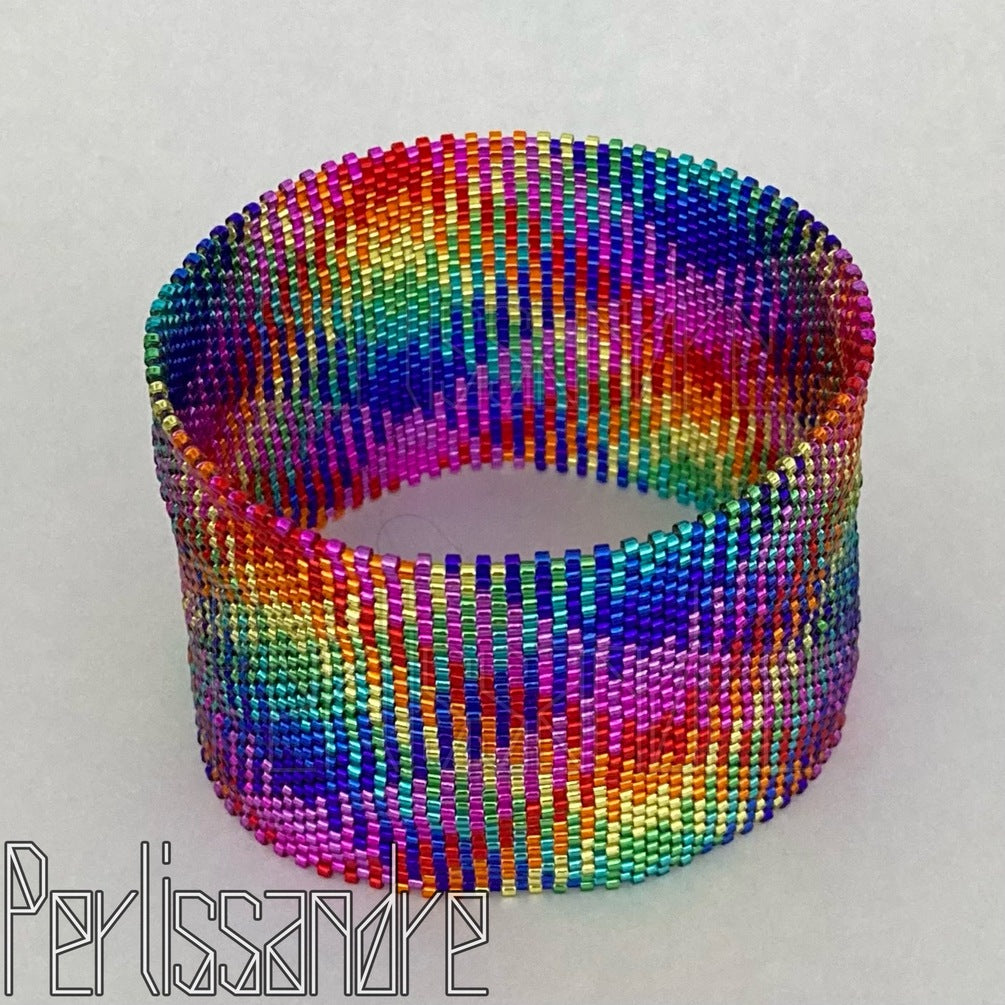 ROYGBIV - Beading Plaid Pattern - Bangle and Bracelet